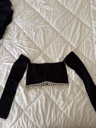 Top Zara Negro Brillo