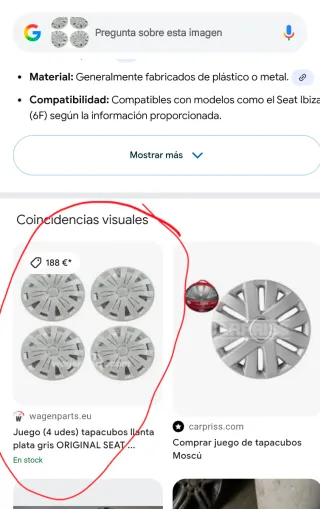 4 Tapacubos 15 pulgadas seat originales!!