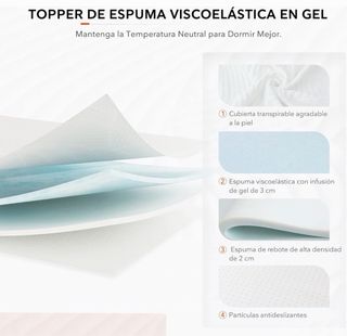 Topper Viscoelástico 160x200x5cm NUEVO