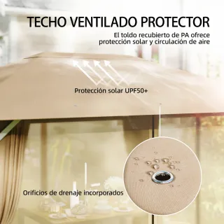 Carpa Jardín 3x4m con Techo Ventilado