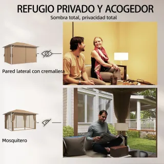 Carpa Jardín 3x4m con Techo Ventilado