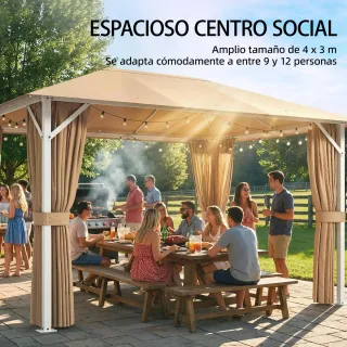 Carpa Jardín 3x4m con Techo Ventilado