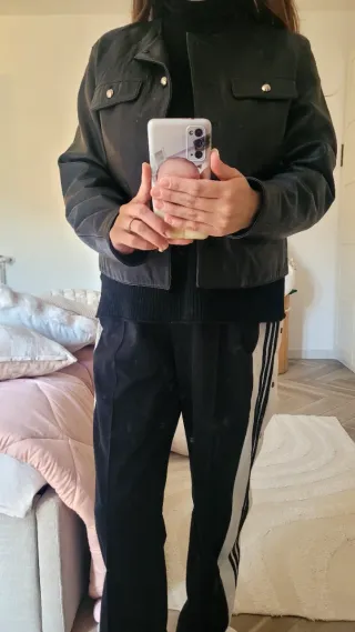 Giacca ecopelle MNG nera taglia M