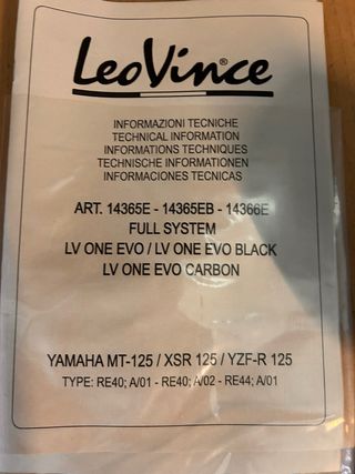 LeoVince ORIGINALCarbono Yamaha MT-125/R125/XSR125