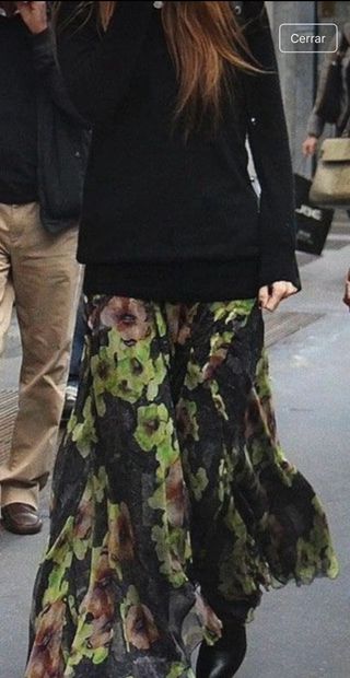 Falda Larga Gasa Estampada Cadena y top