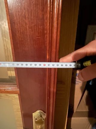 Puerta doble de madera con cristal 200*62