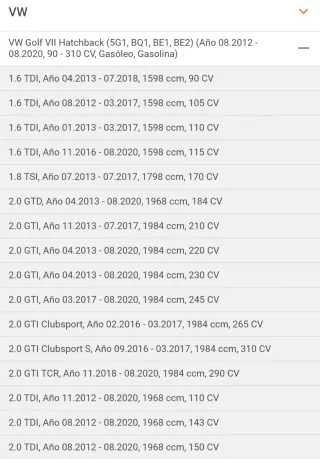 Muelles Eibach VW Golf 7 / Seat Leon / Audi A3