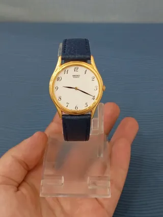 Orologio Seiko Vintage Pelle Blu e Oro