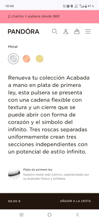 Solo hoy precio esecial Pulsera Original Pandora