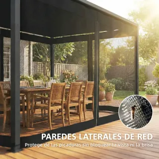 Pérgola Jardín 3x4m Techo Retráctil