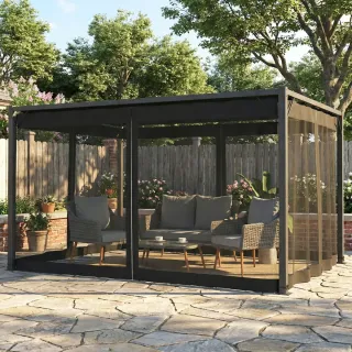 Pérgola Jardín 3x4m Techo Retráctil
