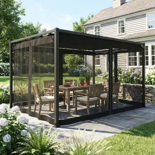 Pérgola Jardín 3x4m Techo Retráctil