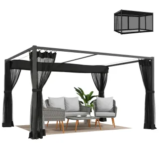 Pérgola Jardín 3x4m Techo Retráctil
