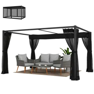 Pérgola Jardín 3x4m Techo Retráctil