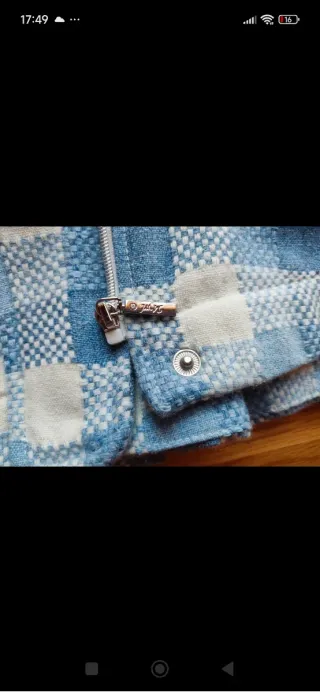 Capa Mayoral cuadros azul y blanco