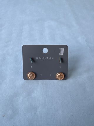 Pendientes Parfois dorados y turquesa