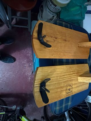 2 Jamoneros de madera y metal, 2x1 piezas