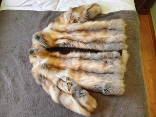 Abrigo Piel Zorro Natural Alta Calidad