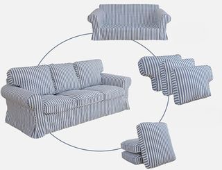 Sofá-cama IKEA Ektorp rayas