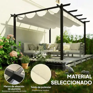 Pérgola 4x3m Techo Retráctil