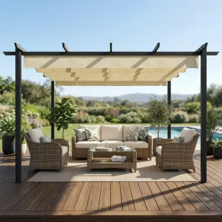 Pérgola 4x3m Techo Retráctil