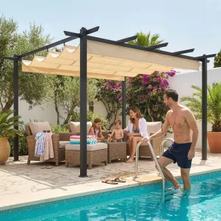 Pérgola 4x3m Techo Retráctil