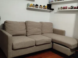 Sofá modular beige de tela