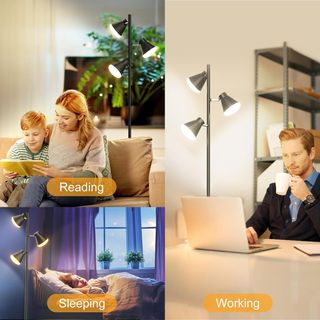 Lampada da Terra LED 36W Moderna Nera IE035