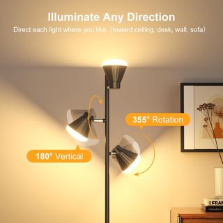 Lampada da Terra LED 36W Moderna Nera IE035