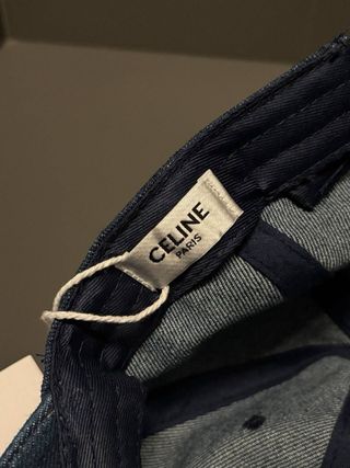 Berretto Celine Triomphe Blu e Bianco