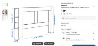 Cabecero Brimnes Ikea Blanco Madera