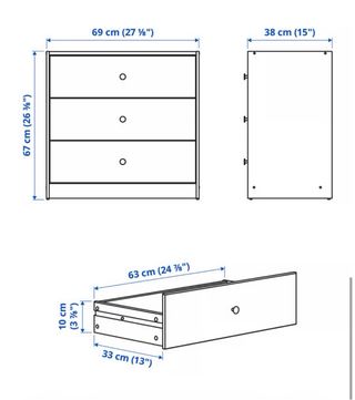 Cómoda IKEA GURSKEN 3 cajones
