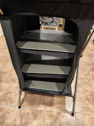 Armario Plegable Camping Negro/Gris