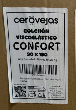 Colchón Cerovejas 90x190 cm