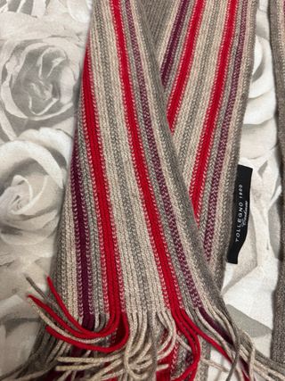 Sciarpa Tollegno lana righe grigio/rosso