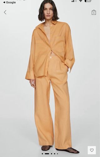 Camisa Mango S Algodón Ramio