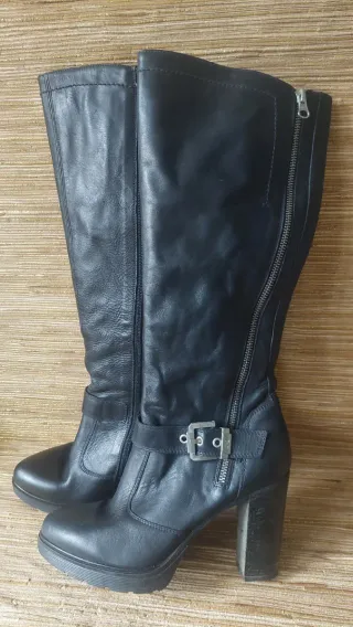 Botas altas de cuero Made in Italy