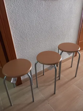 3 Sillas Piquinias Madera y Metal