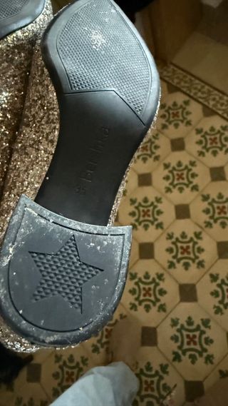 Zapatos tacón ancho brillo T36
