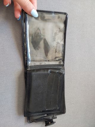 Carteira homem em pele usada