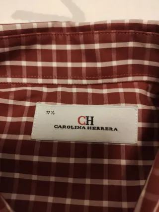 Camisa Carolina Herrera Hombre Cuadros Rojo/Blanco