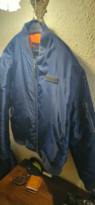 Chaqueta Aviator AVIREX G-1 Talla L Negra Naranja