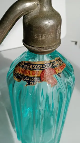 Antiguo Sifón de Capellades. Azul Turquesa.