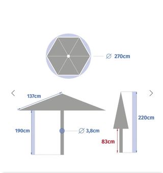 Parasol Hespéride SOYA 2,7m Verde Oliva