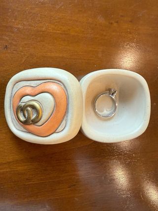 portagioie/fedi THUN Cuore con Fedi Oro Ceramica