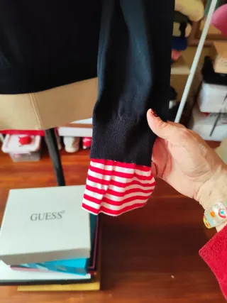 Jersey negro efecto camisa talla única