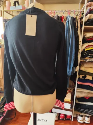 Jersey negro efecto camisa talla única