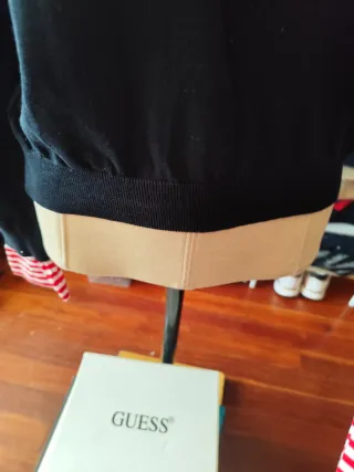 Jersey negro efecto camisa talla única