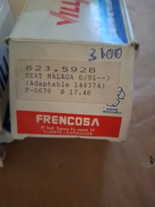 Bombines Freno Seat Ibiza Mk1 Málaga