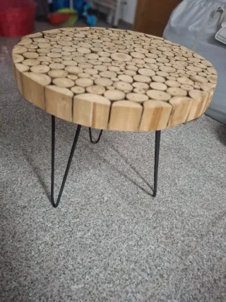 Mesa redonda madera y metal